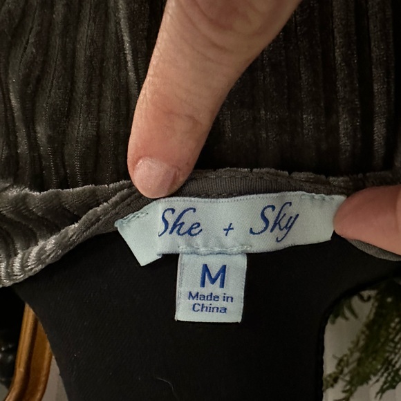 She and Sky Metallic Corduroy Pattern Midi Dress - Picture 6 of 9